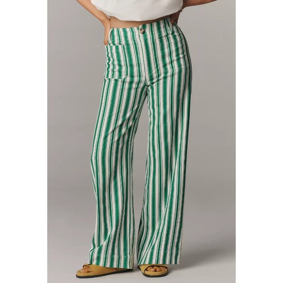 The Colette Striped Full-Length Wide-Leg Pants by Maeve 33 - Picture 2 of 3